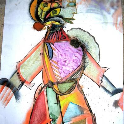 série personnages sur carton