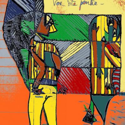 Mc Kern/ croquis de carnet numérisé- suite à une expo tableau Mc Kern